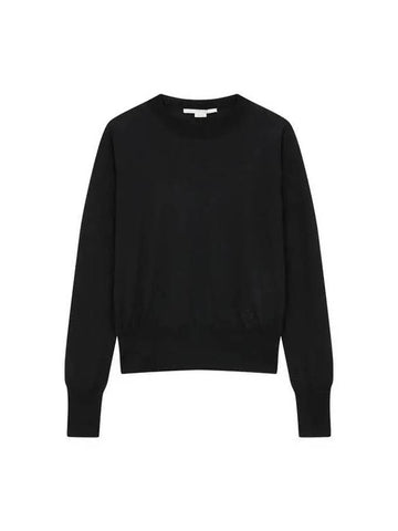 Mini Logo Crew Neck Wool Pullover Black 270408 - STELLA MCCARTNEY - BALAAN 1