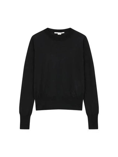 Mini Logo Crew Neck Wool Pullover Black 270408 - STELLA MCCARTNEY - BALAAN 1