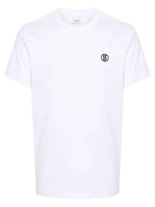 Embroidered Monogram Organic Cotton Short Sleeve T-Shirt White B0651081898 - BURBERRY - BALAAN 2