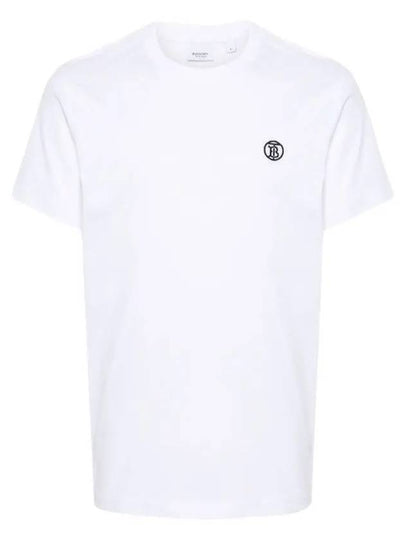 Embroidered Monogram Organic Cotton Short Sleeve T-Shirt White B0651081898 - BURBERRY - BALAAN 2