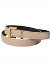 Monogram Square Leather Belt Beige - SAINT LAURENT - BALAAN 2