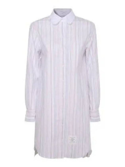 Pleated Back Striped Oxford Short Dress - THOM BROWNE - BALAAN 2