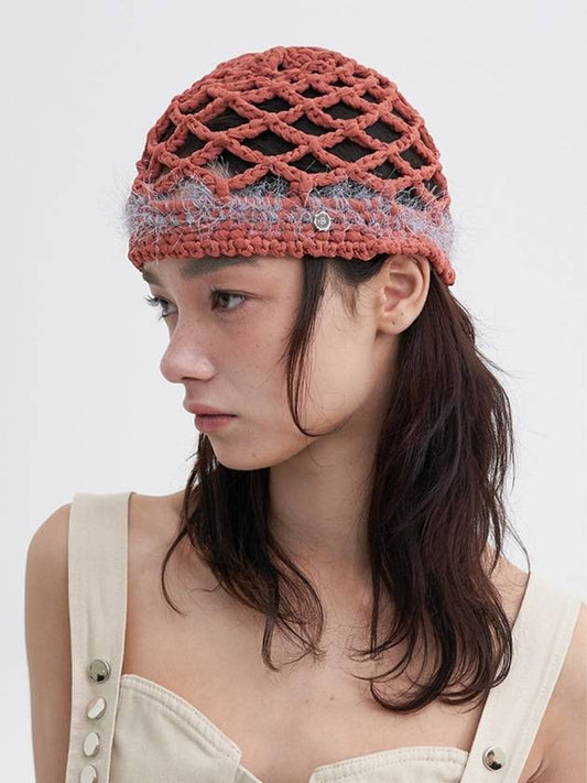 Chiffon Weaving Beanie Burnt Orange - BROWN HAT - BALAAN 2