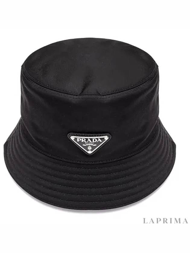 Re-Nylon Triangle Logo Bucket Hat Black - PRADA - BALAAN 5