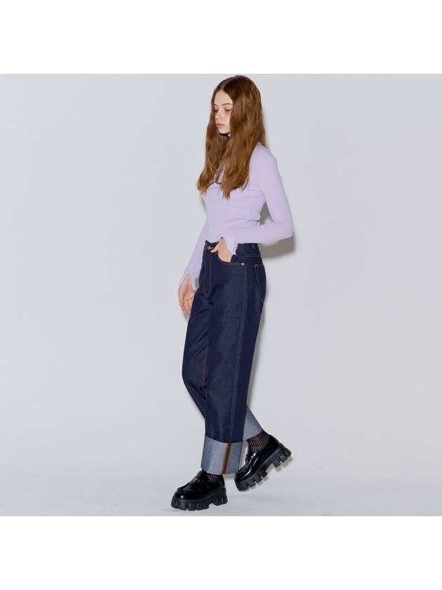 Roll up raw denim pantsDark Indigo - OPENING SUNSHINE - BALAAN 3