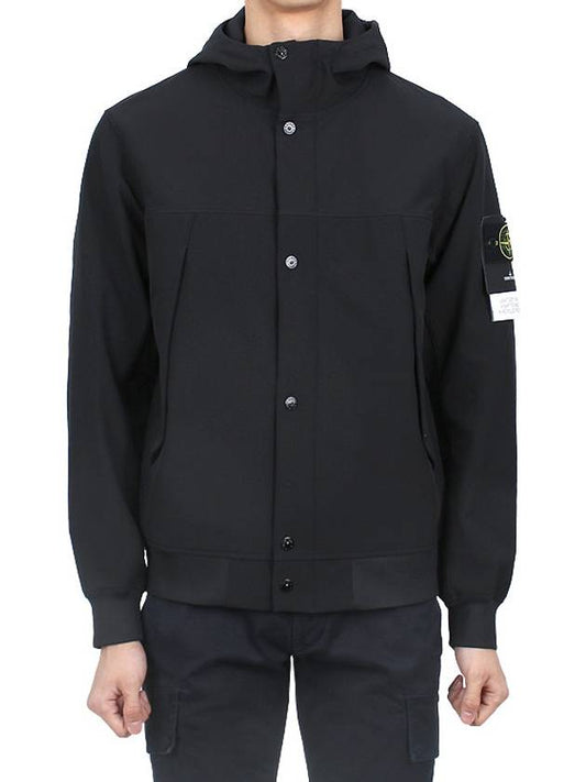 Light Soft Shell R E Dye Technology In Recycled Polyester Hooded Jacket Black - STONE ISLAND - BALAAN 2