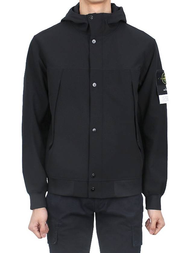 Light Soft Shell R E Dye Technology In Recycled Polyester Hooded Jacket Black - STONE ISLAND - BALAAN 3