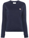 Women s Navy Fox Patch Sweatshirt LW00302KM0001 - MAISON KITSUNE - BALAAN 1