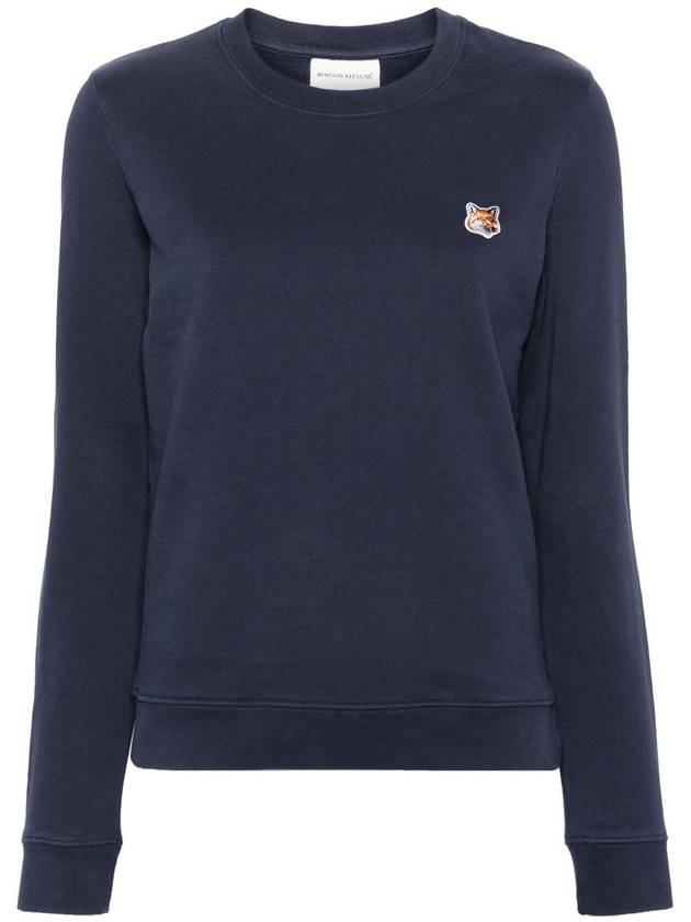 Women s Navy Fox Patch Sweatshirt LW00302KM0001 - MAISON KITSUNE - BALAAN 1