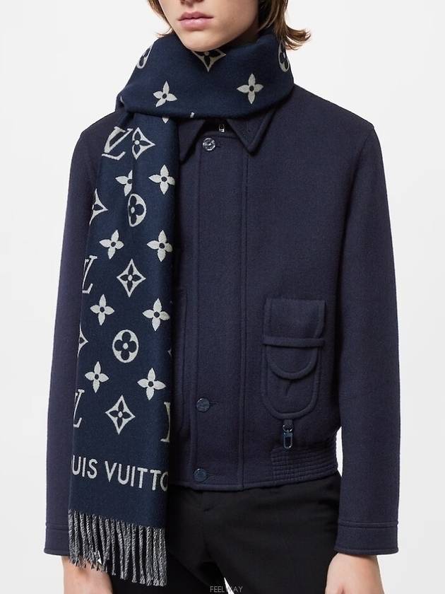 All About Monogram Wool Scarf Navy - LOUIS VUITTON - BALAAN 2