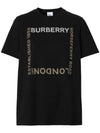 Women's Horseferry Square Print Cotton Short Sleeve T-Shirt Black - BURBERRY - BALAAN 1