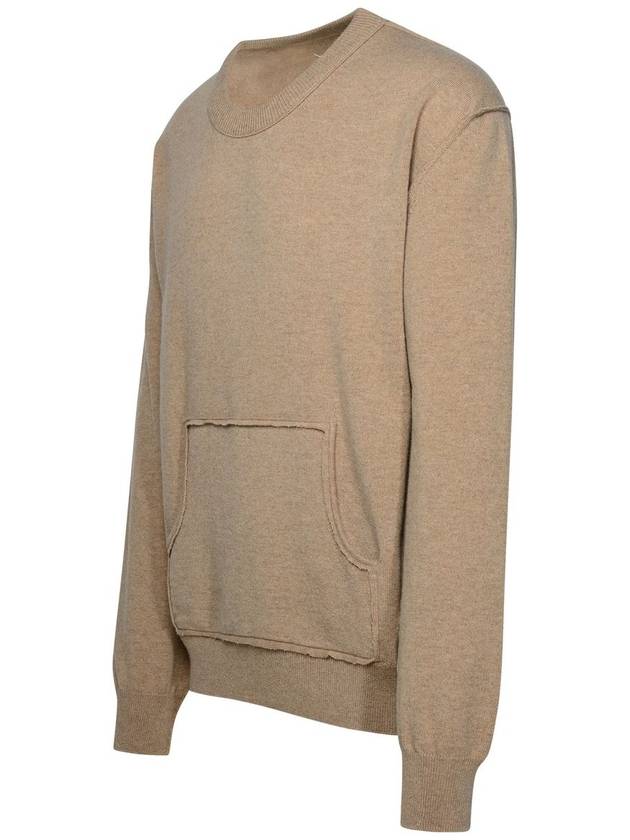 Crew Neck Wool Blend Knit Top Beige - MAISON MARGIELA - BALAAN 7