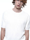 Men s LCRHK WH Linen Cable Round Half Knit White - CHANCE'S NOI - BALAAN 8