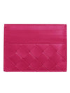 Intrecciato Leather Card Wallet Cranberry - BOTTEGA VENETA - BALAAN 1