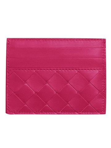 Intrecciato Leather Card Wallet Cranberry - BOTTEGA VENETA - BALAAN 1