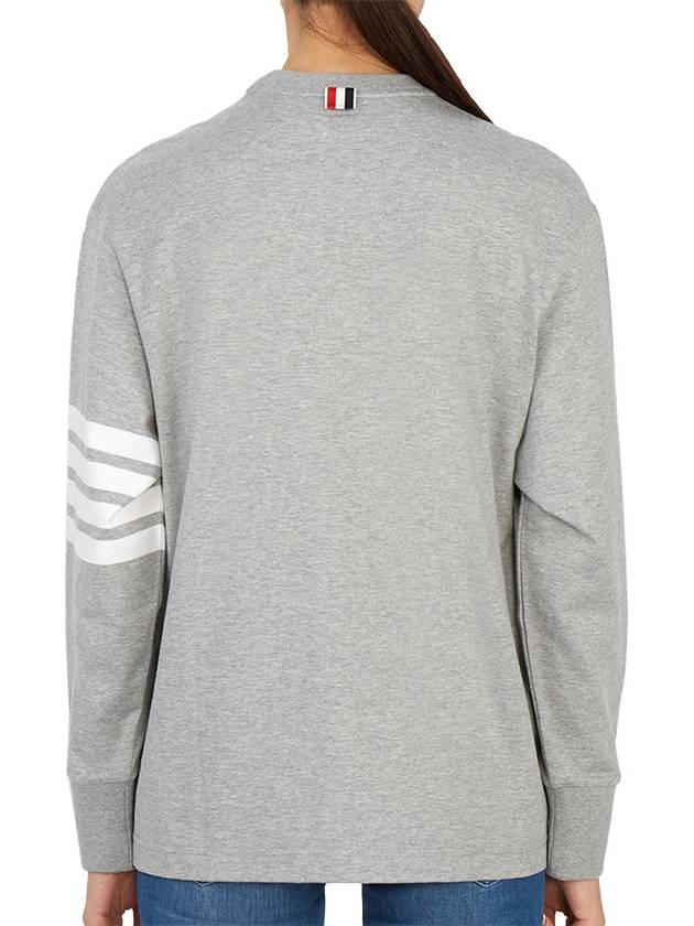 Engineered 4 Bar Medium Weight Jersey Oversized Long Sleeved T-Shirt Light Grey - THOM BROWNE - BALAAN 5