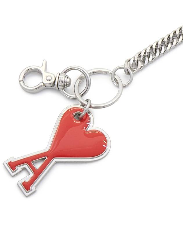 Logo Charm Chain Keyring Red - AMI - BALAAN 6