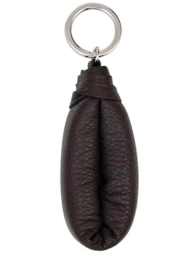 Word Padding Grain Leather Keychain Keyring Dark Chocolate - LEMAIRE - BALAAN 2