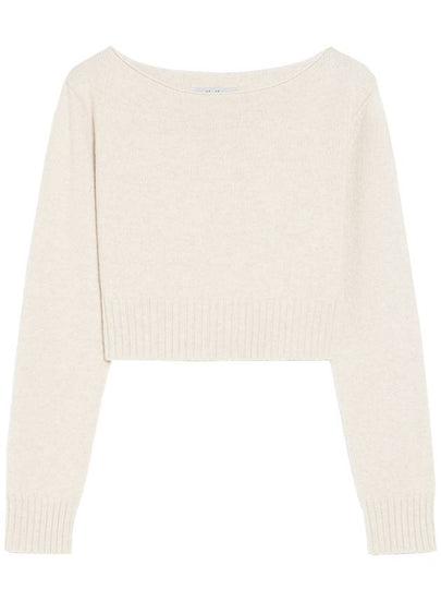 Angry Wool Cashmere Crop Knit Top Beige - MAX MARA - BALAAN 2