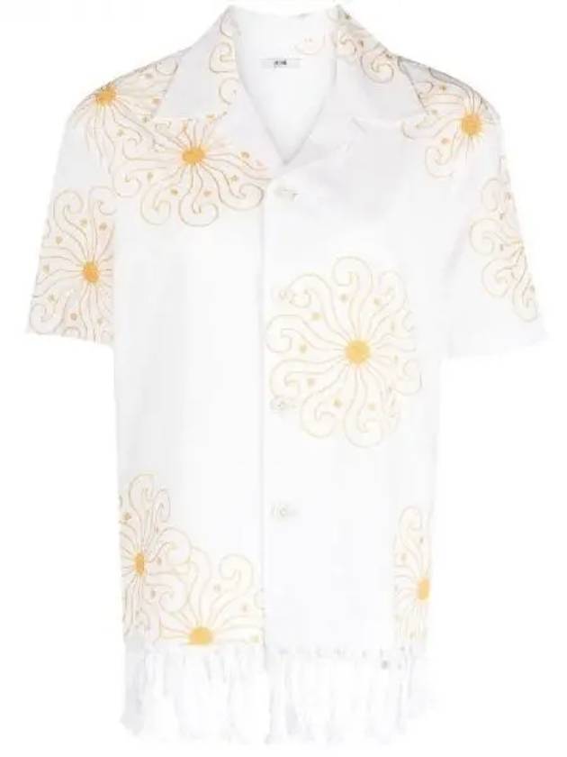 SOLEIL Fringe Cotton Short Sleeve Shirt 271763 - BODE - BALAAN 1