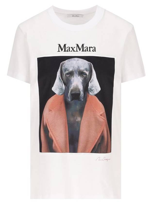 Graphic Print Crewneck Short Sleeve T-Shirt White - MAX MARA - BALAAN 2