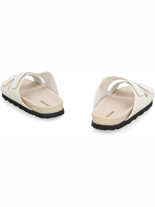 Logo Leather Sandals White - PALM ANGELS - BALAAN 5