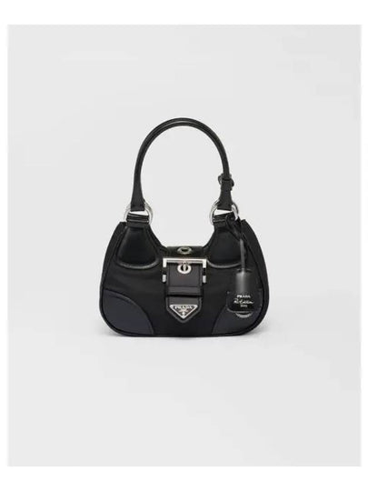 Moon Logo Re-Nylon Leather Tote Bag Black - PRADA - BALAAN 2