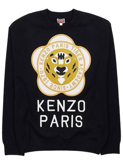 Tiger Academy Logo Knit Top Black - KENZO - BALAAN 2