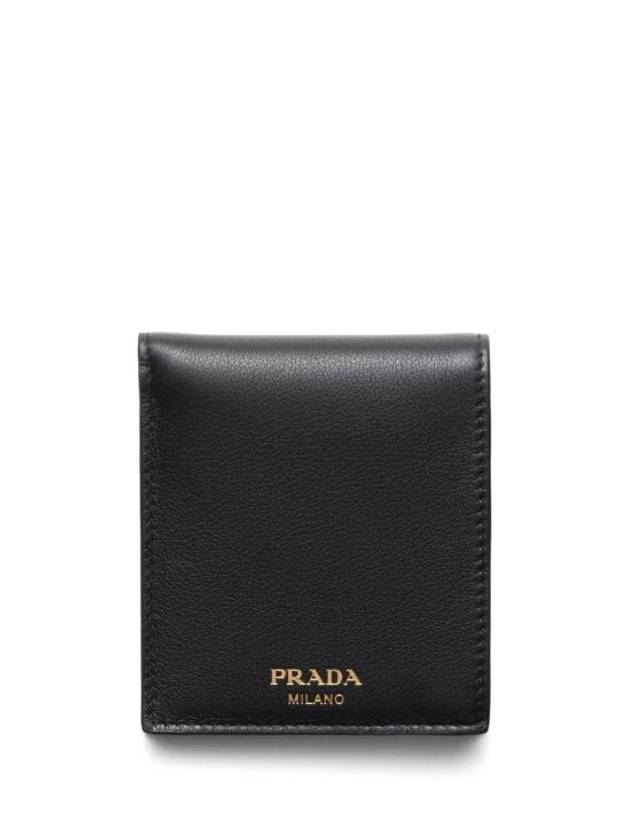 Leather Half Wallet Black - PRADA - BALAAN 1