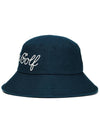 Lettering Bucket Hat NAVY - MALBON GOLF - BALAAN 4