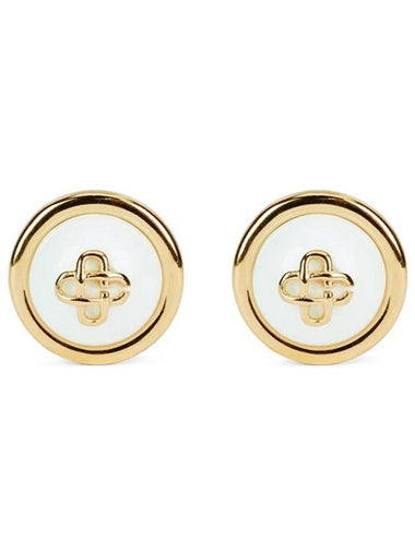 Logo Dome Earrings White Gold - CASABLANCA - BALAAN 1