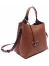 Logo Mini Leather Tote Bag Brown - TOD'S - BALAAN 4