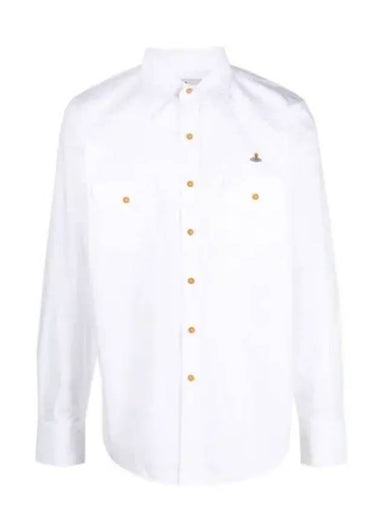 ORB Logo Shirt White 3501001A W009Q - VIVIENNE WESTWOOD - BALAAN 1