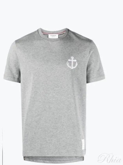 Midweight Jersey Anchor Short Sleeve T-Shirt Light Grey - THOM BROWNE - BALAAN 2