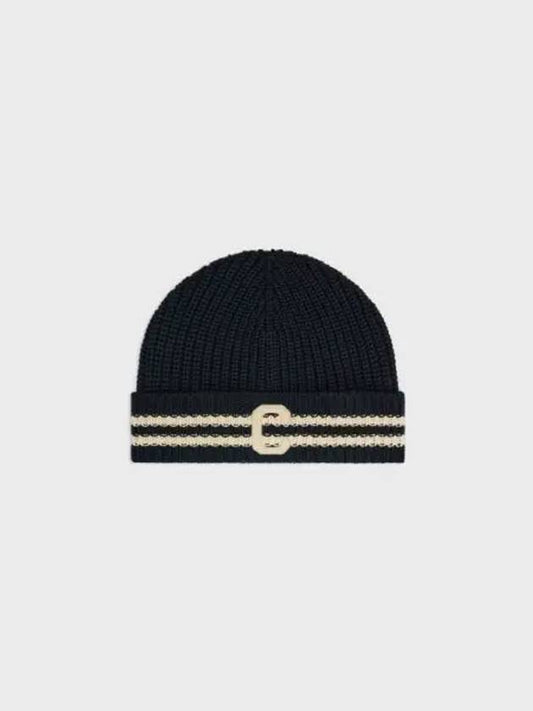 Initial Beanie Cotton Navy Ecru - CELINE - BALAAN 2