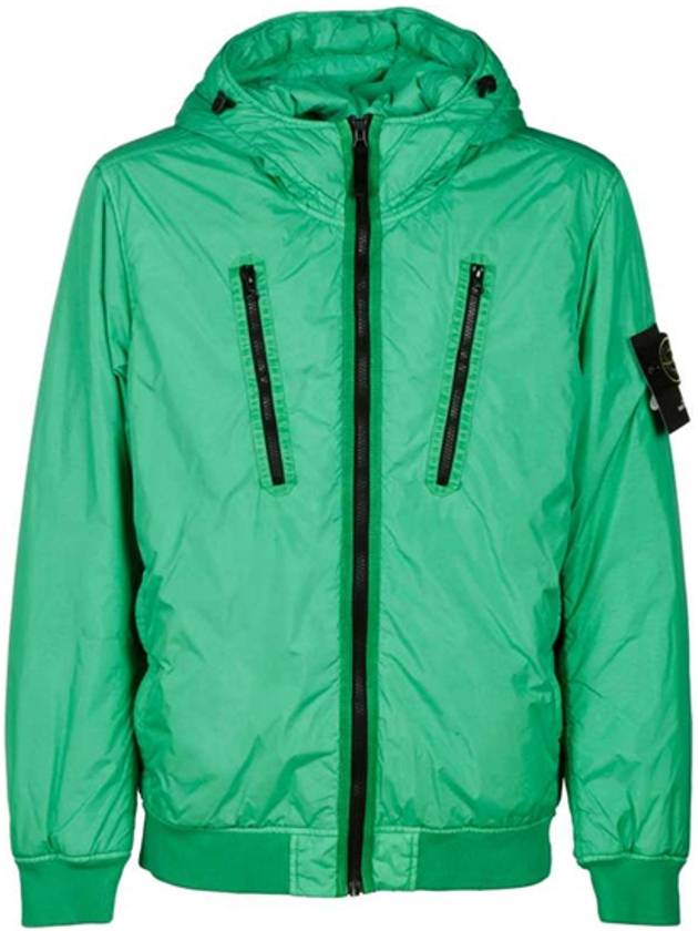 Garment Dyed Crinkle Reps Nylon Down Hooded Jacket Green - STONE ISLAND - BALAAN 2