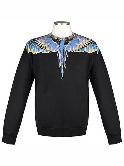 Men's Wings Regular Sweatshirt Black - MARCELO BURLON - BALAAN 2