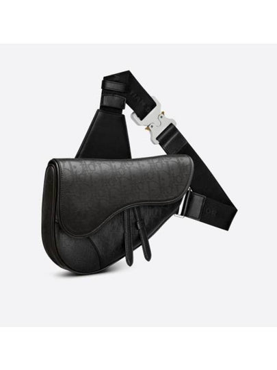 Oblique Galaxy Leather Saddle Bag Black - DIOR - BALAAN 2