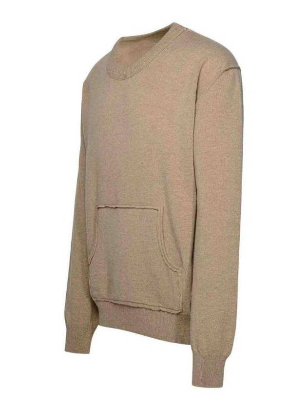 Crew Neck Wool Blend Knit Top Beige - MAISON MARGIELA - BALAAN 3