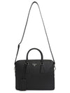 Triangle Logo Saffiano Leather Brief Case Black - PRADA - BALAAN 8