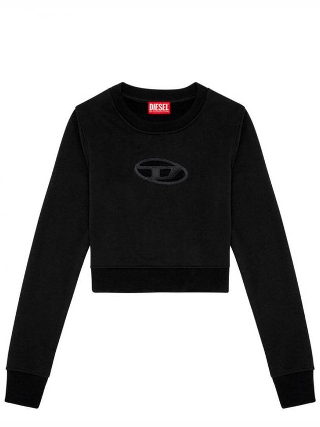 F Slimmy Cutout Logo Crop Sweatshirt Black - DIESEL - BALAAN 2