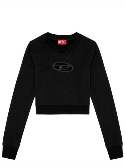 F Slimmy Cutout Logo Crop Sweatshirt Black - DIESEL - BALAAN 2