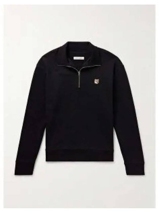 Fox Head Patch Half Zipper Sweatshirt Black - MAISON KITSUNE - BALAAN 2