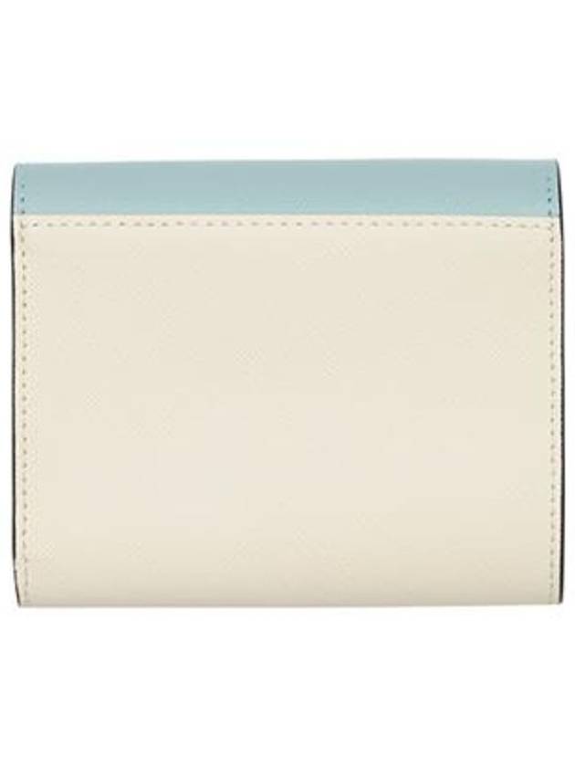 Saffiano Tri-Fold Half Wallet Blue - MARNI - BALAAN 3