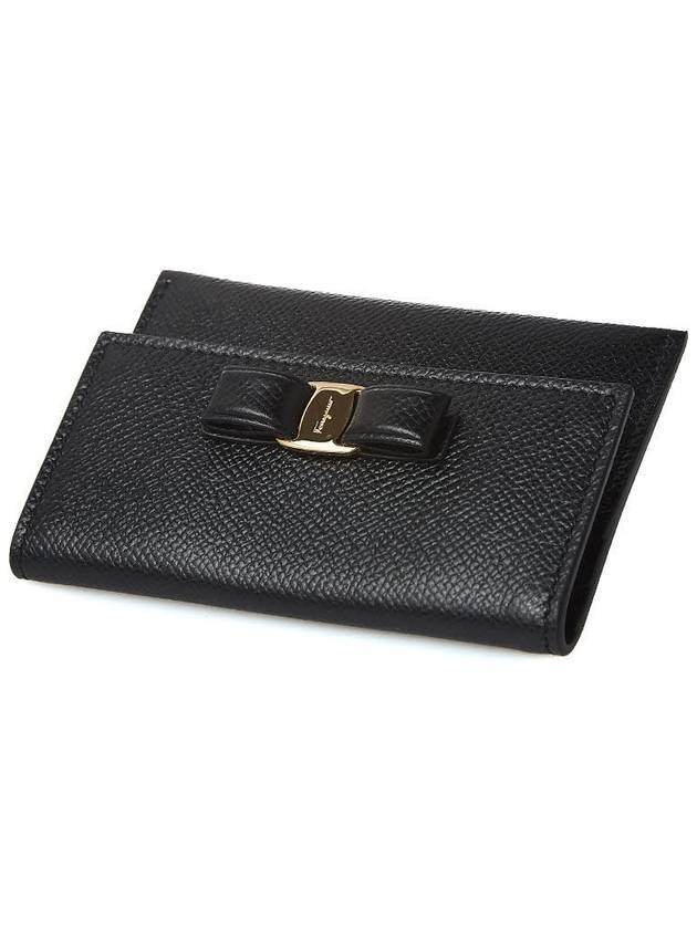 Vara Bow Card Walletr Black - SALVATORE FERRAGAMO - BALAAN 5