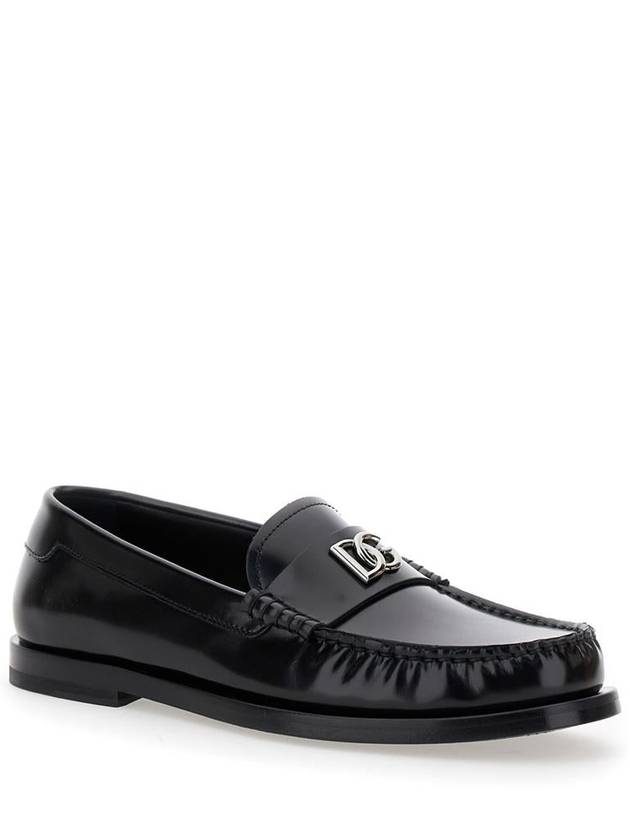 'City Blanco' Black Loafers With Dg Logo Detail In Leather Man - DOLCE&GABBANA - BALAAN 2