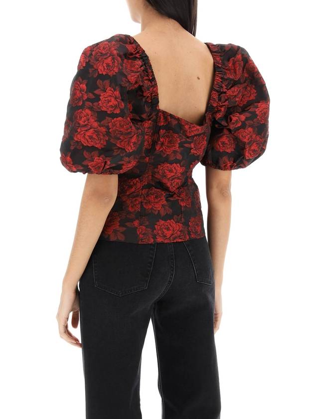 SS24 Botanical Jacquard Fit Blouse F8947 - GANNI - BALAAN 4