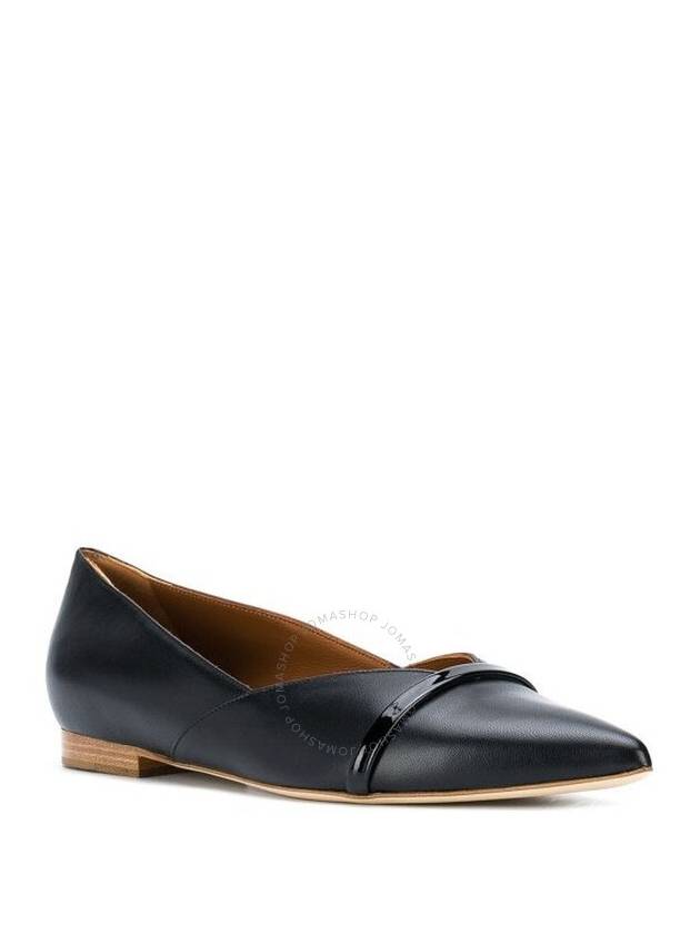 Malone Souliers Black Leather Colette Pointed-Toe Flats, Brand Size 36 ( US Size 6 ) - MALONE SOULIERS - BALAAN 2