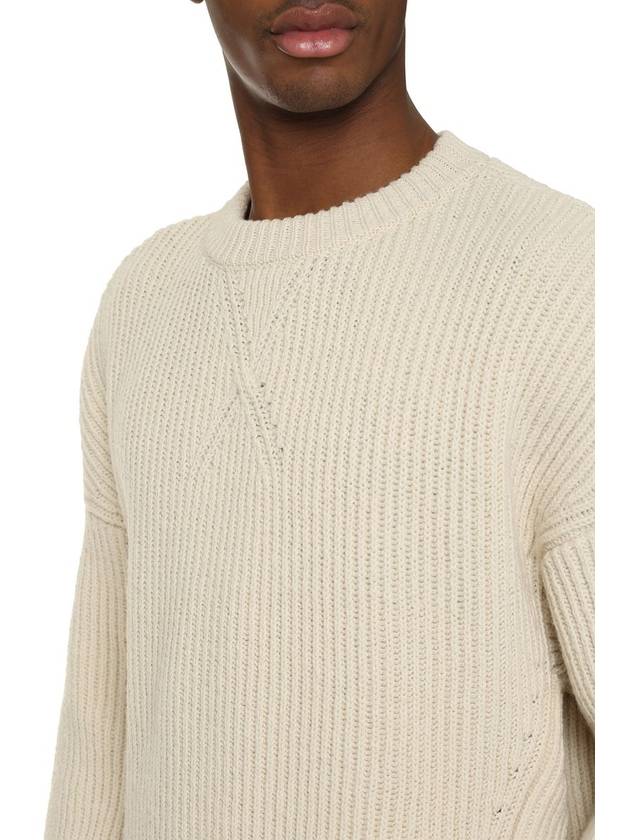 Crew Neck Knit Top Cream - JIL SANDER - BALAAN 6