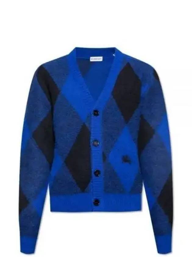 Men's Argyle Wool Cardigan Night - BURBERRY - BALAAN 2